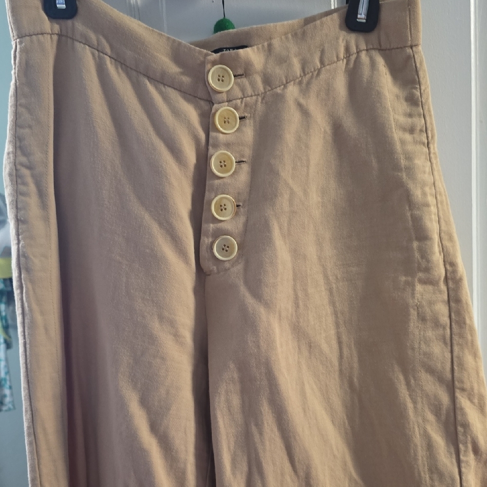 Zara Men's Khaki Chinos with Button Detail